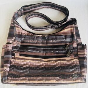 Lug Camper Multi-colored Stripe Crossbody Bag